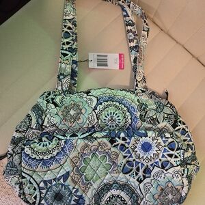 Vera Bradley Floral Mandala Shoulder Bag in Blue and Green
